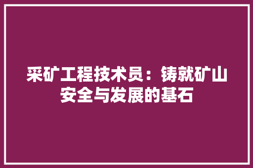 采矿工程技术员：铸就矿山安全与发展的基石 室内设计
