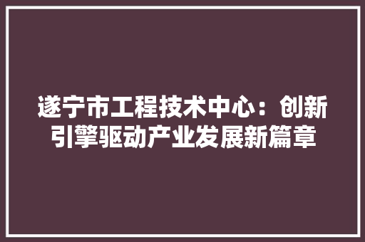 遂宁市工程技术中心：创新引擎驱动产业发展新篇章