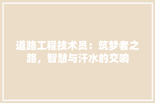 道路工程技术员：筑梦者之路，智慧与汗水的交响