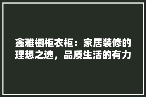 鑫雅橱柜衣柜：家居装修的理想之选，品质生活的有力保障 室内设计