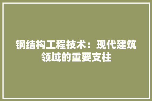 钢结构工程技术：现代建筑领域的重要支柱 室内设计