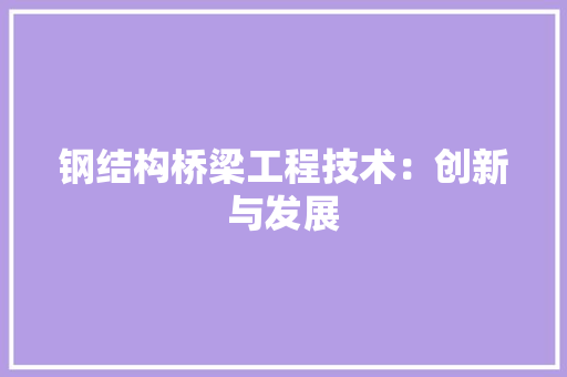 钢结构桥梁工程技术：创新与发展 室内设计