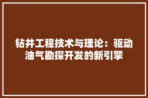 钻井工程技术与理论：驱动油气勘探开发的新引擎 室内设计