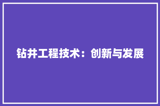 钻井工程技术：创新与发展 室内设计