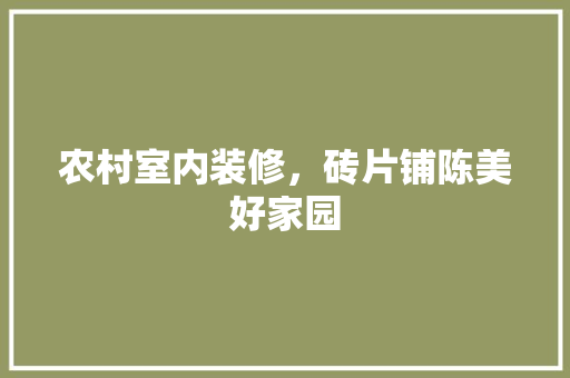 农村室内装修，砖片铺陈美好家园 家居装修