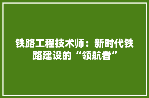 铁路工程技术师：新时代铁路建设的“领航者” 室内设计