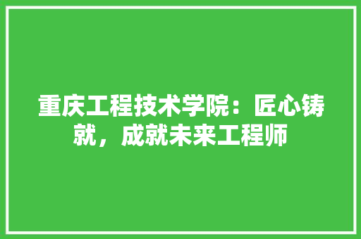 重庆工程技术学院：匠心铸就，成就未来工程师 室内设计