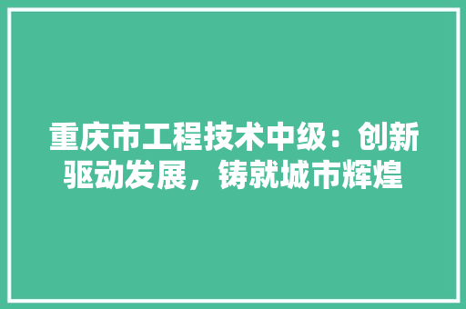 重庆市工程技术中级：创新驱动发展，铸就城市辉煌 室内设计