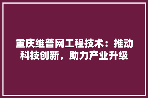 重庆维普网工程技术：推动科技创新，助力产业升级 室内设计