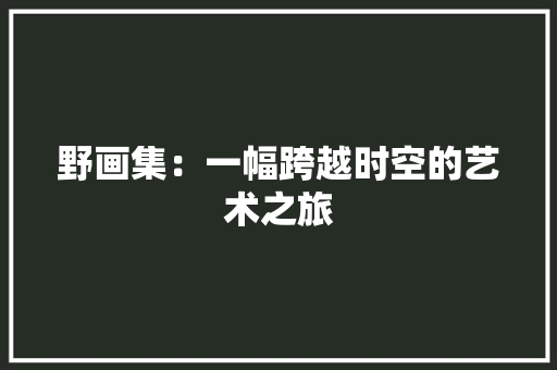 野画集：一幅跨越时空的艺术之旅 室内设计