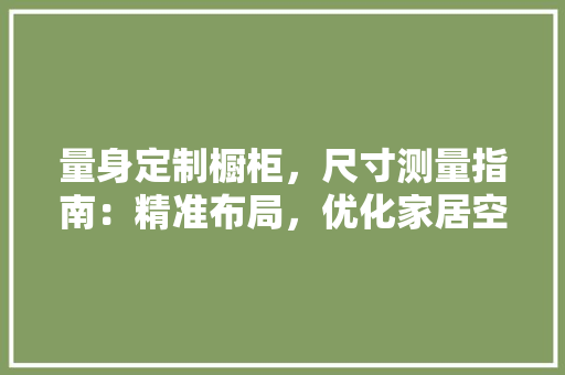 量身定制橱柜，尺寸测量指南：精准布局，优化家居空间 室内设计