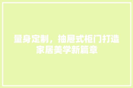 量身定制，抽屉式柜门打造家居美学新篇章 室内设计