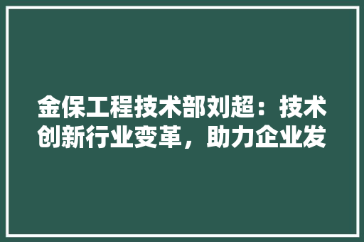 金保工程技术部刘超：技术创新行业变革，助力企业发展新篇章 室内设计