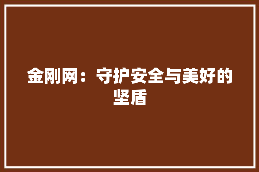 金刚网：守护安全与美好的坚盾 室内设计