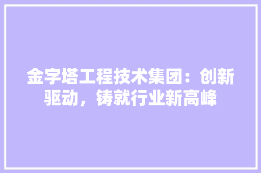 金字塔工程技术集团：创新驱动，铸就行业新高峰 室内设计