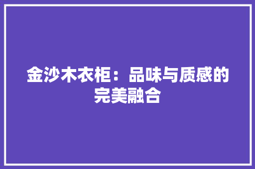 金沙木衣柜：品味与质感的完美融合 室内设计