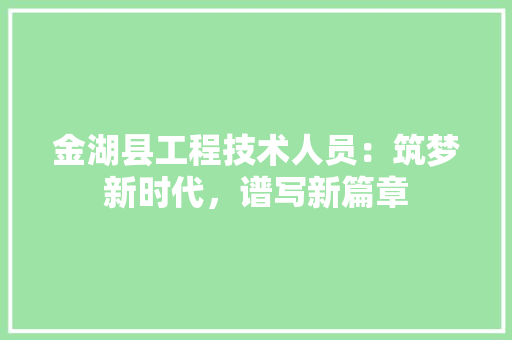 金湖县工程技术人员：筑梦新时代，谱写新篇章 室内设计