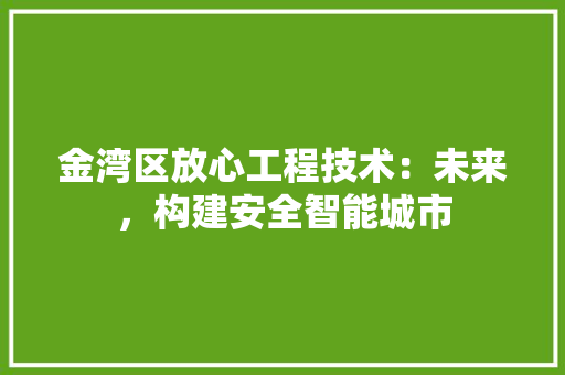 金湾区放心工程技术：未来，构建安全智能城市 室内设计