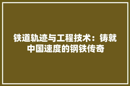铁道轨迹与工程技术：铸就中国速度的钢铁传奇 室内设计