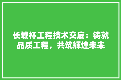 长城杯工程技术交底：铸就品质工程，共筑辉煌未来 室内设计