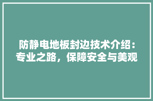 防静电地板封边技术介绍：专业之路，保障安全与美观