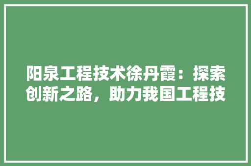阳泉工程技术徐丹霞：探索创新之路，助力我国工程技术发展 室内设计