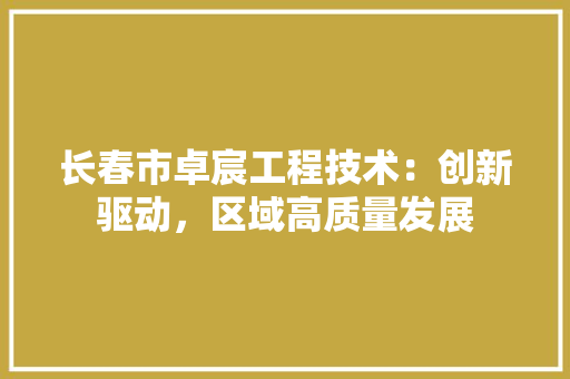 长春市卓宸工程技术：创新驱动，区域高质量发展 室内设计