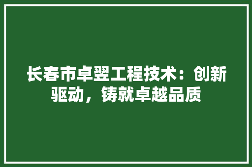长春市卓翌工程技术：创新驱动，铸就卓越品质 室内设计
