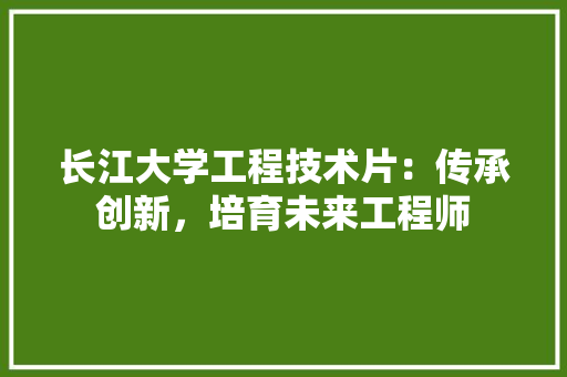 长江大学工程技术片：传承创新，培育未来工程师 室内设计