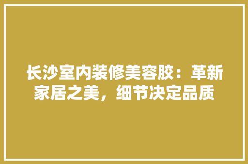 长沙室内装修美容胶：革新家居之美，细节决定品质 室内设计