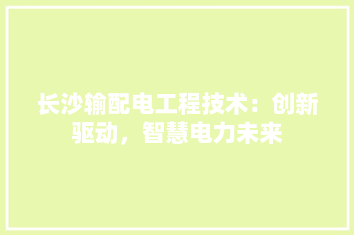 长沙输配电工程技术：创新驱动，智慧电力未来 室内设计