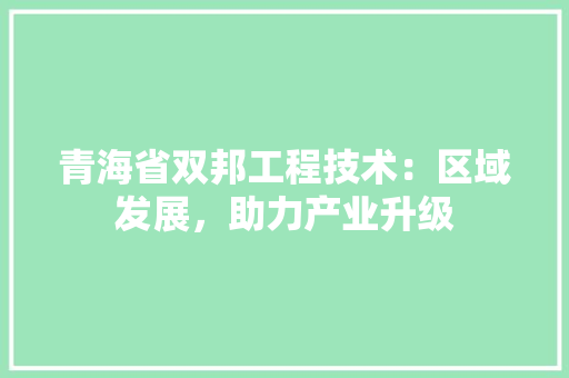 青海省双邦工程技术：区域发展，助力产业升级 室内设计