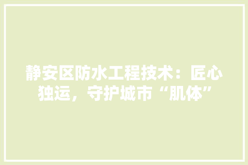 静安区防水工程技术：匠心独运，守护城市“肌体” 室内设计