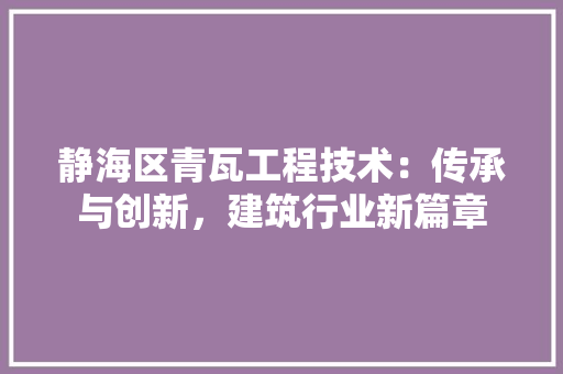 静海区青瓦工程技术：传承与创新，建筑行业新篇章 室内设计