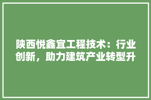 陕西悦鑫宜工程技术：行业创新，助力建筑产业转型升级