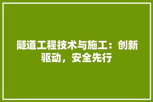 隧道工程技术与施工：创新驱动，安全先行 室内设计