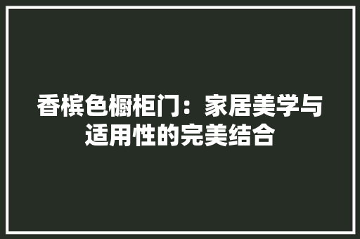 香槟色橱柜门：家居美学与适用性的完美结合 室内设计
