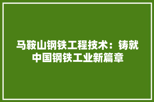 马鞍山钢铁工程技术：铸就中国钢铁工业新篇章 室内设计
