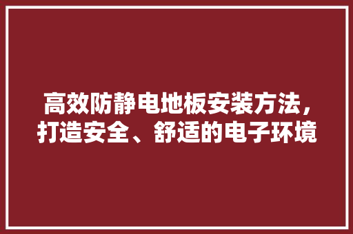 高效防静电地板安装方法，打造安全、舒适的电子环境 室内设计
