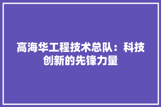 高海华工程技术总队：科技创新的先锋力量 室内设计