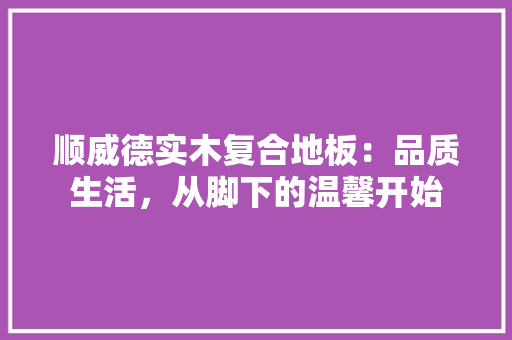 顺威德实木复合地板：品质生活，从脚下的温馨开始
