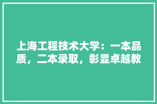 上海工程技术大学：一本品质，二本录取，彰显卓越教育魅力 地板材料