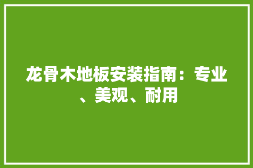 龙骨木地板安装指南：专业、美观、耐用 室内设计