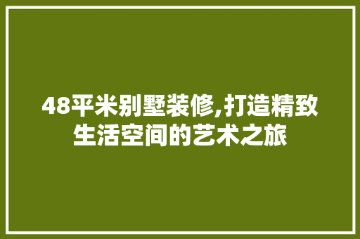 48平米别墅装修,打造精致生活空间的艺术之旅 中式风格装饰