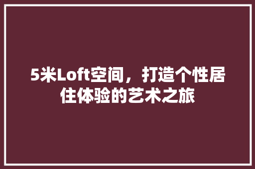 5米Loft空间，打造个性居住体验的艺术之旅 现代风格装饰