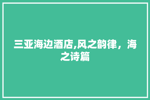 三亚海边酒店,风之韵律，海之诗篇 卧室装修