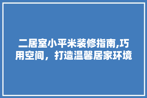 二居室小平米装修指南,巧用空间，打造温馨居家环境