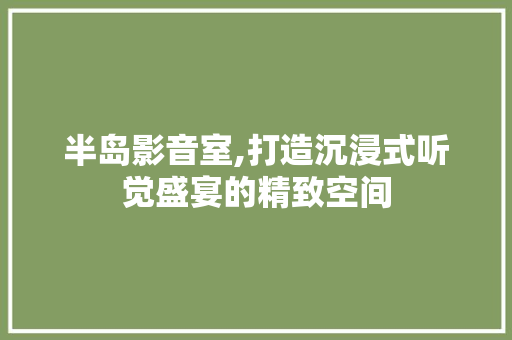半岛影音室,打造沉浸式听觉盛宴的精致空间 卧室装修