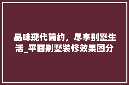 品味现代简约，尽享别墅生活_平面别墅装修效果图分析 地板材料