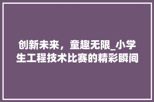 创新未来，童趣无限_小学生工程技术比赛的精彩瞬间